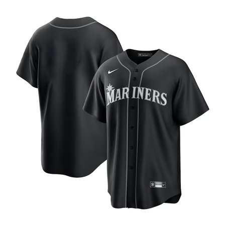 Men's Seattle Mariners Nike Blank Black Lights Out Replica Jersey